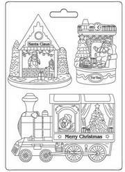 STAMPERIA -A5 MOULD SANTA CLAUS TRAIN K3PTA5635